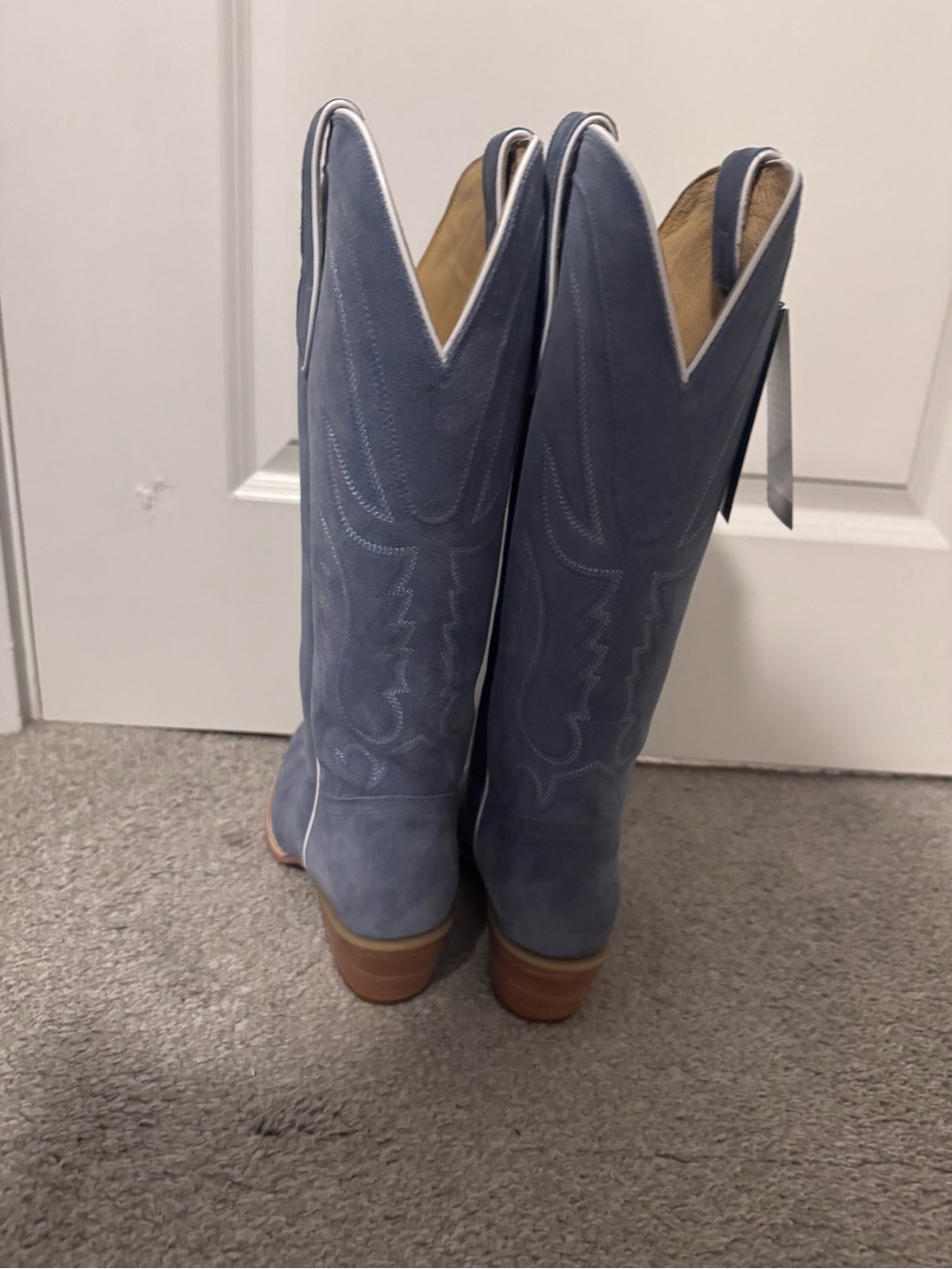 Tony Lama- Blue Suede Cowboy Boots NWT - Picture 6 of 7